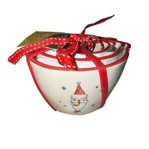 New Rae Dunn  Measuring Cups Santa Claus. Red Trim. 1 Cup Through 1/4 Cups